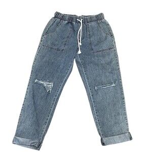 Collection by Ecezele Womens Denim Jogger Pull-On Jeans Blue Size S